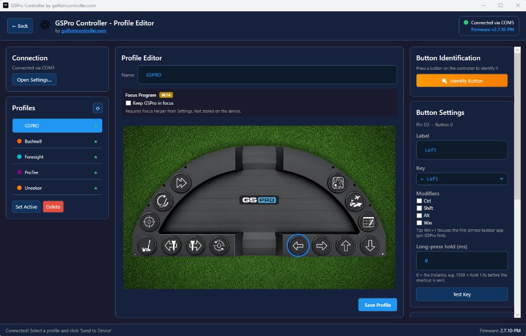 GSPro Controller Profile Editor